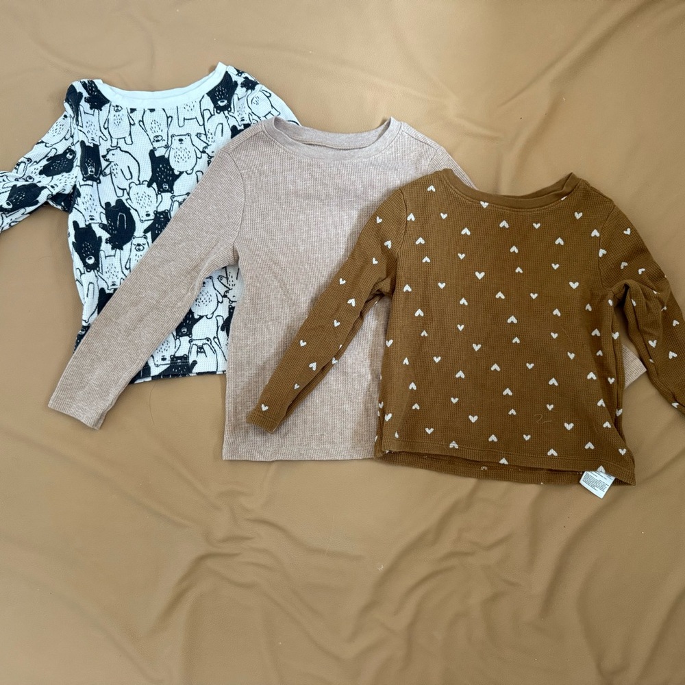 Old Navy Kids' Long Sleeve Tees - Brown, Beige, and Black -4T